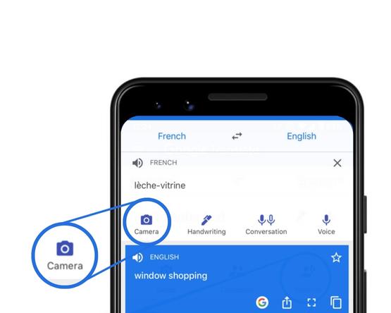 traducción con cámara en el traductor de google