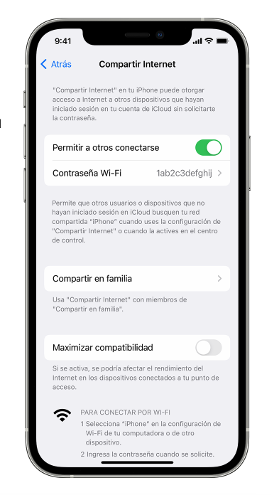 configurar Compartir Internet en tu iPhone