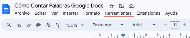 Google Docs recuento de palabras